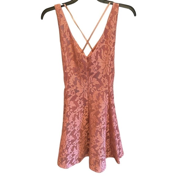 Prosecco Fit & Flare A-line Pink Lace Dress Sz 12 Summer Party Cocktail Barbie - Picture 5 of 5